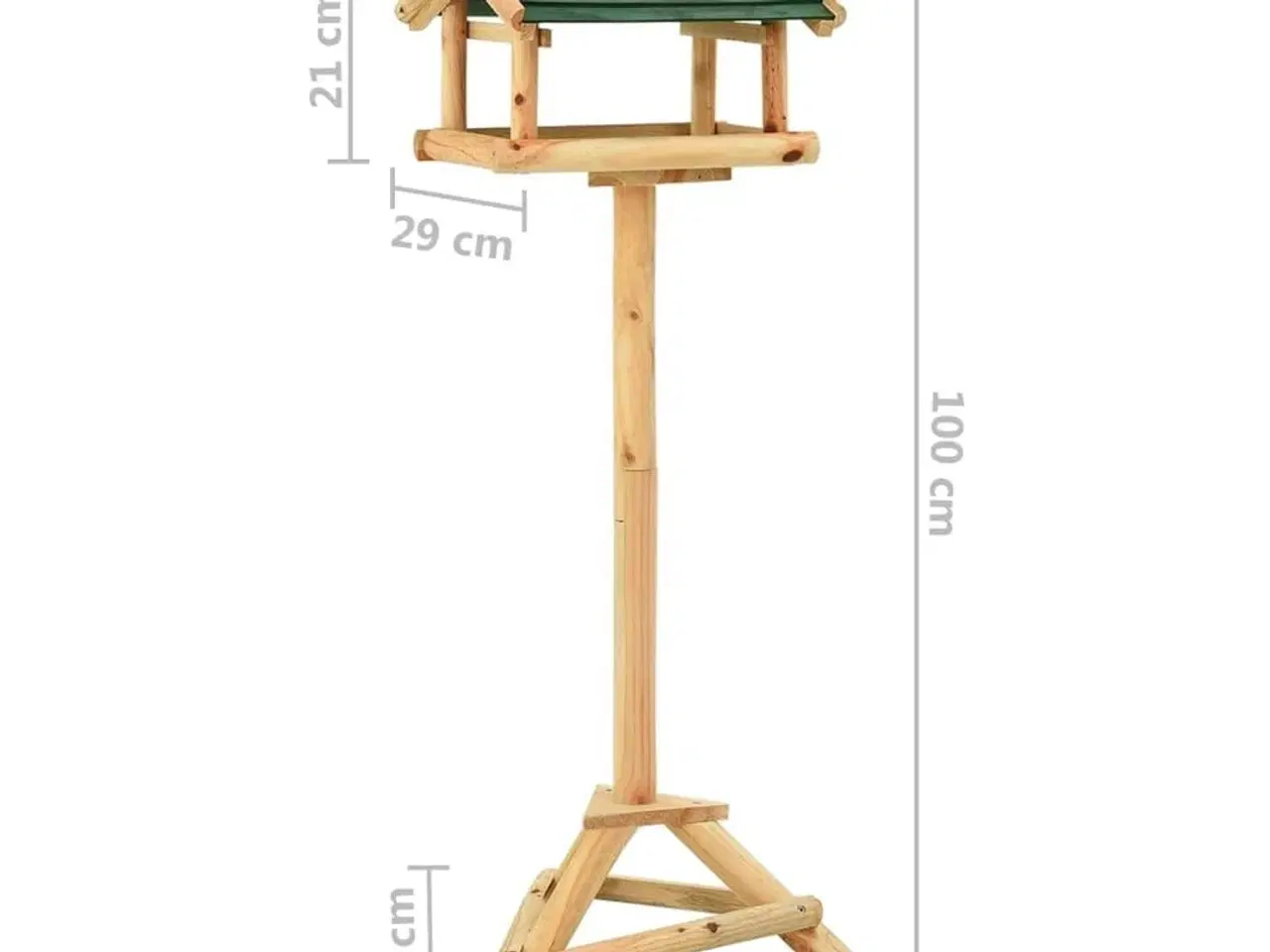 Billede 7 - Fuglehus med stativ 37x28x100 cm massivt fyrretræ