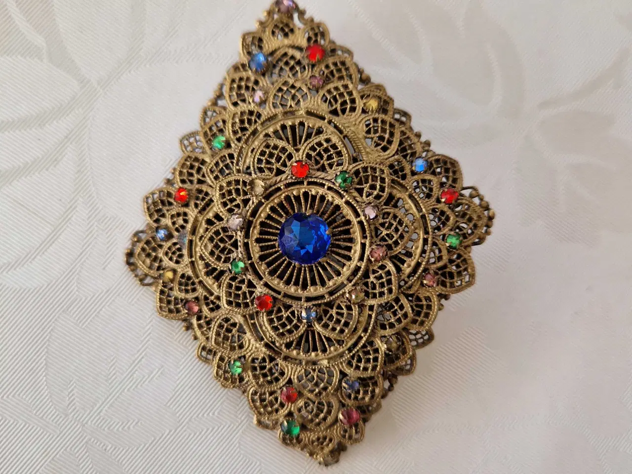 Billede 3 - Antik tjekkisk/bøhmisk filigran broche fra 1920ern