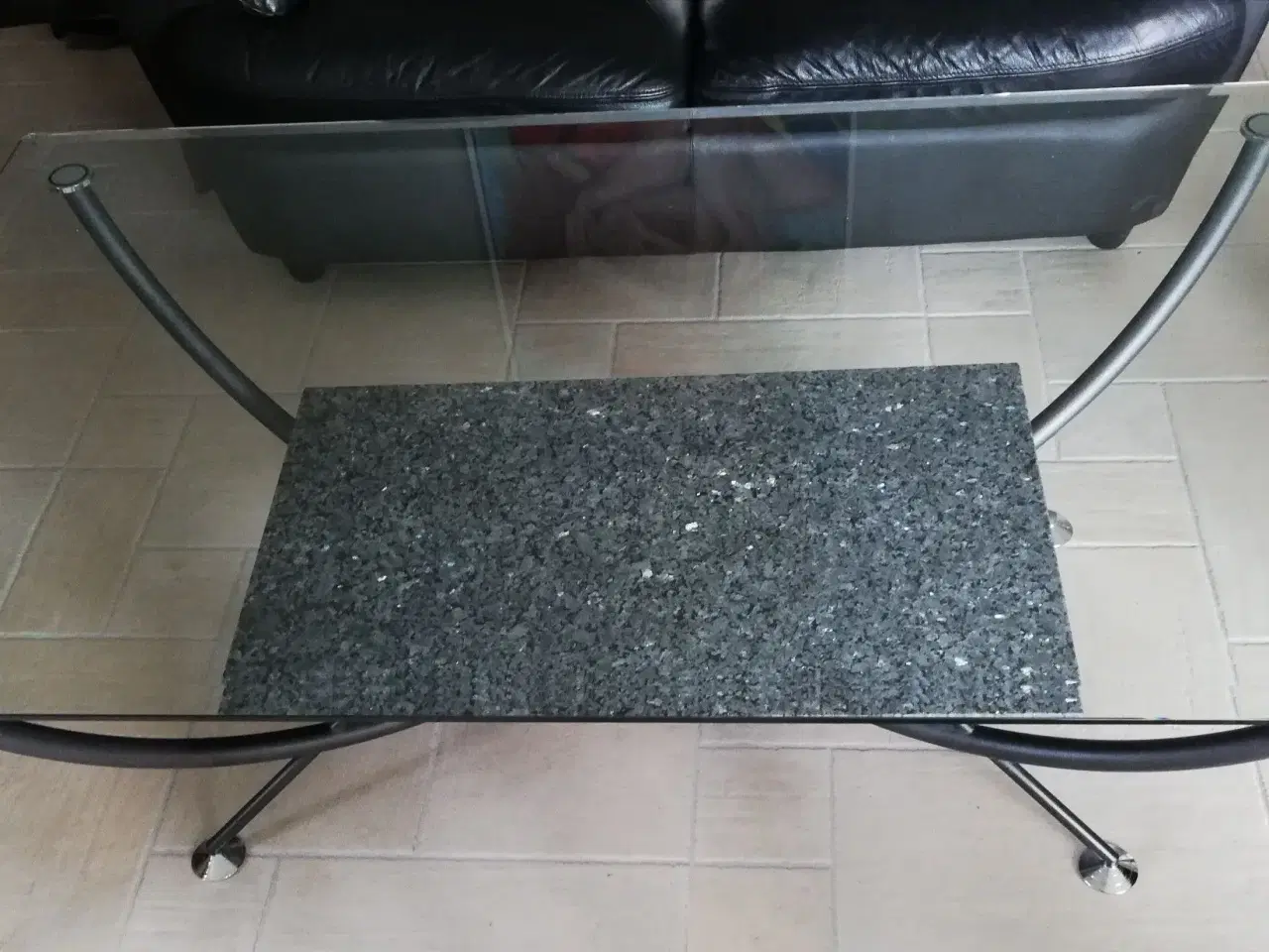 Billede 3 - Sofabord glas/granit/stål