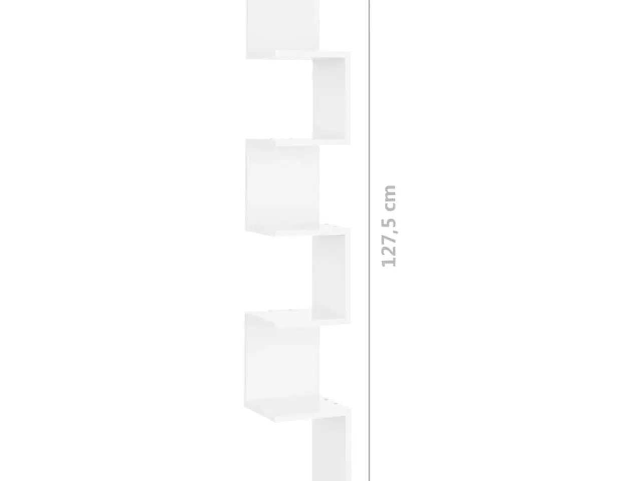 Billede 8 - Hjørnehylde 20x20x127,5 cm spånplade hvid højglans
