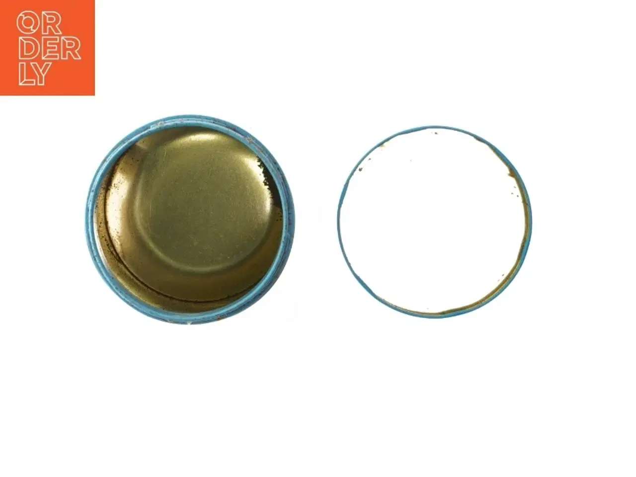 Billede 4 - Metal opbevaringsboks med skibsmotiv (str. Ø 11,5 cm længde 15 cm)