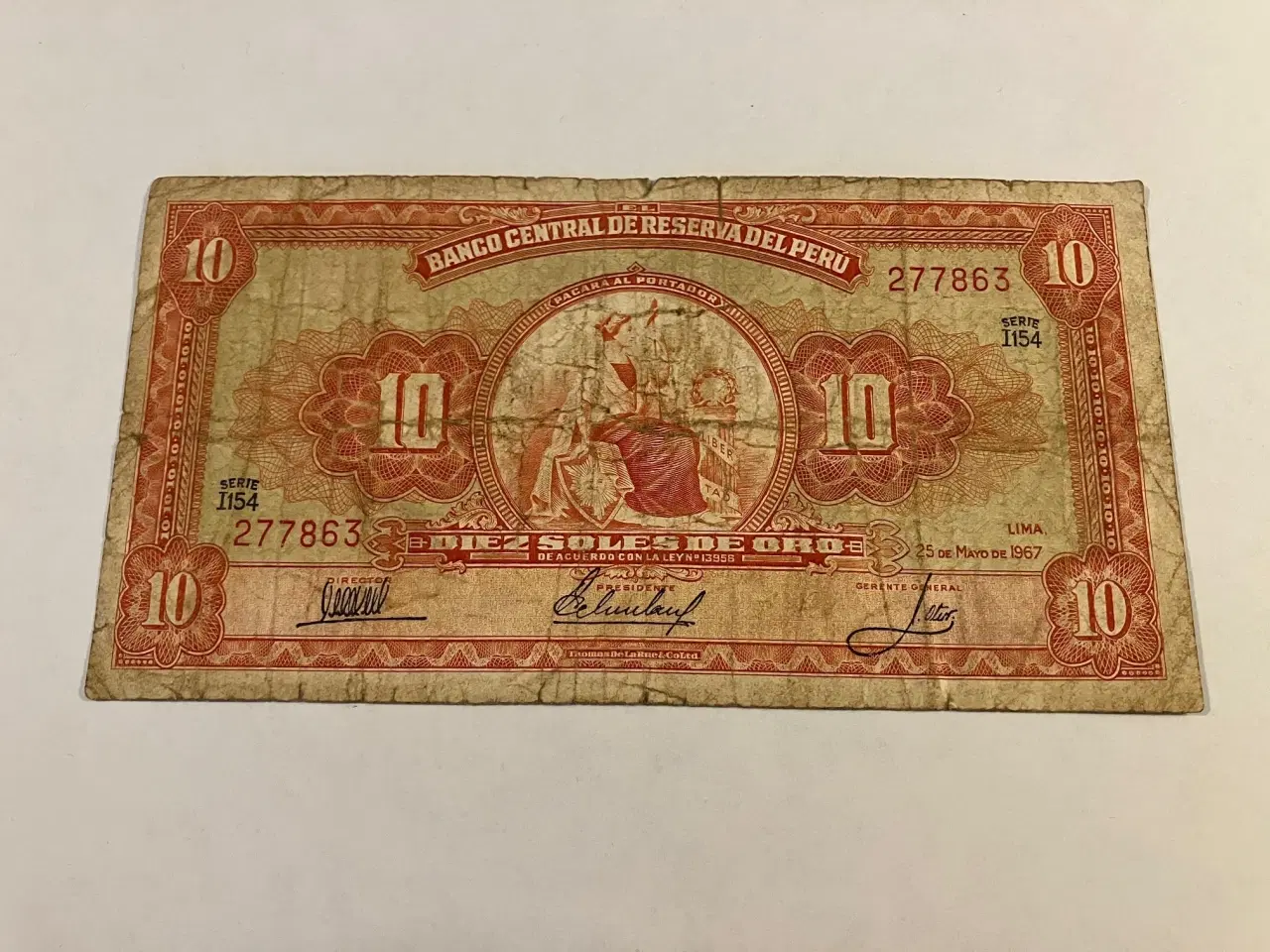 Billede 1 - 10 Soles De Oro Peru 1967