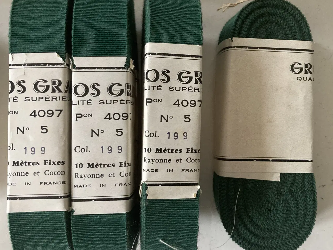 Billede 3 - 1 rl. 39mm olivengrøn + 4 rl. grøn 22mm Huebånd