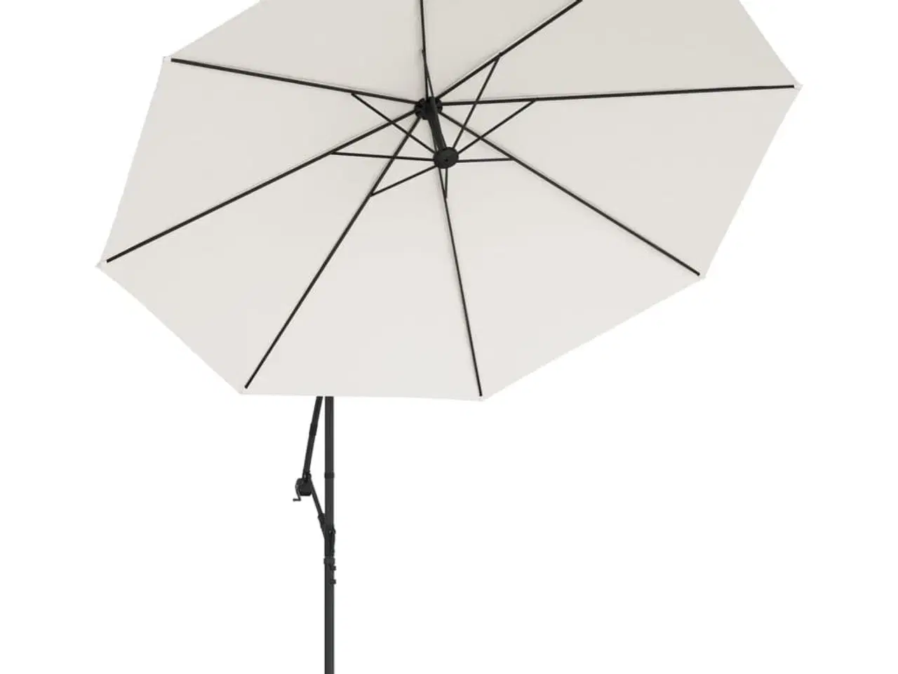 Billede 5 - Hængeparasol med LED-lys og metalstang 350 cm sandfarvet