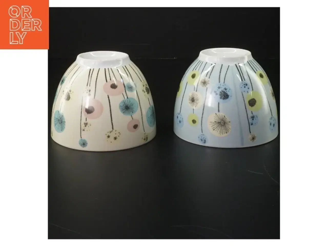 Billede 4 - Sæt med 2 skåle med blomsterdesign (str. H. 8,5 cm. ø. 11,5 cm)