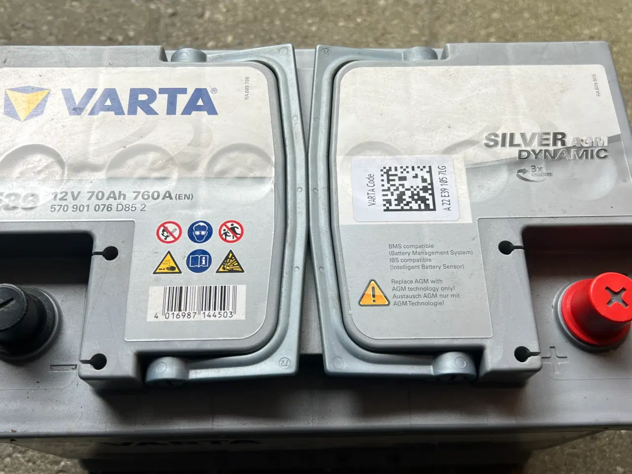 Billede 2 - Bilbatteri 12V_Varta E39_AGM