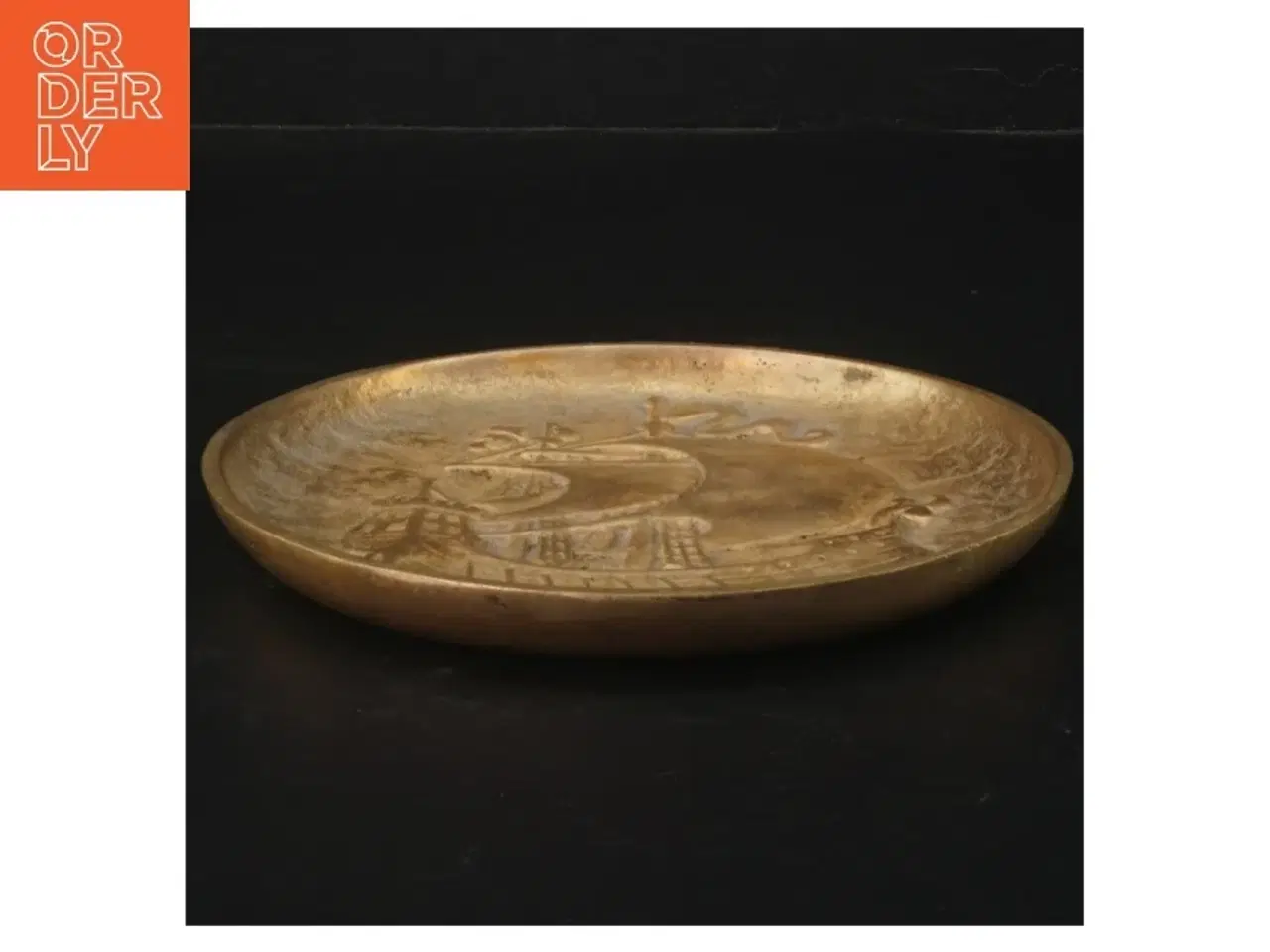 Billede 1 - Dekorativt messingfad (str. Ø. 16,5 cm)