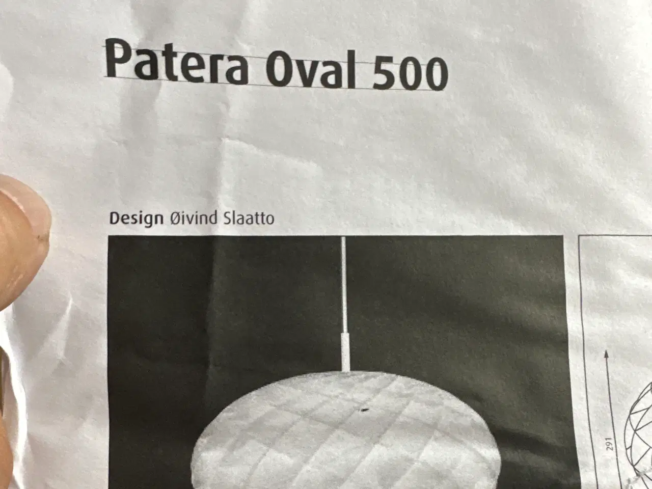 Billede 2 - Patera oval pendel 500
