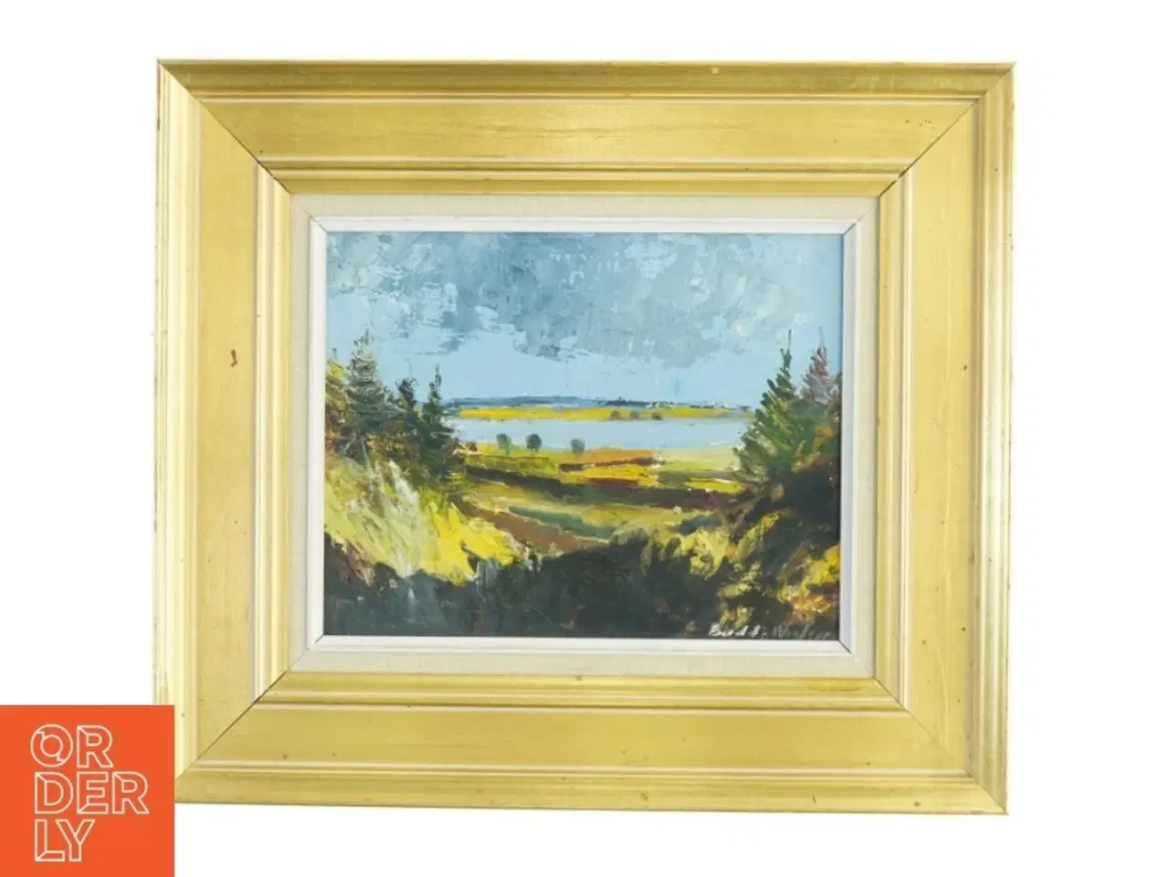 Billede 1 - Oliemaleri, landskab (str. 47 x 41 cm)