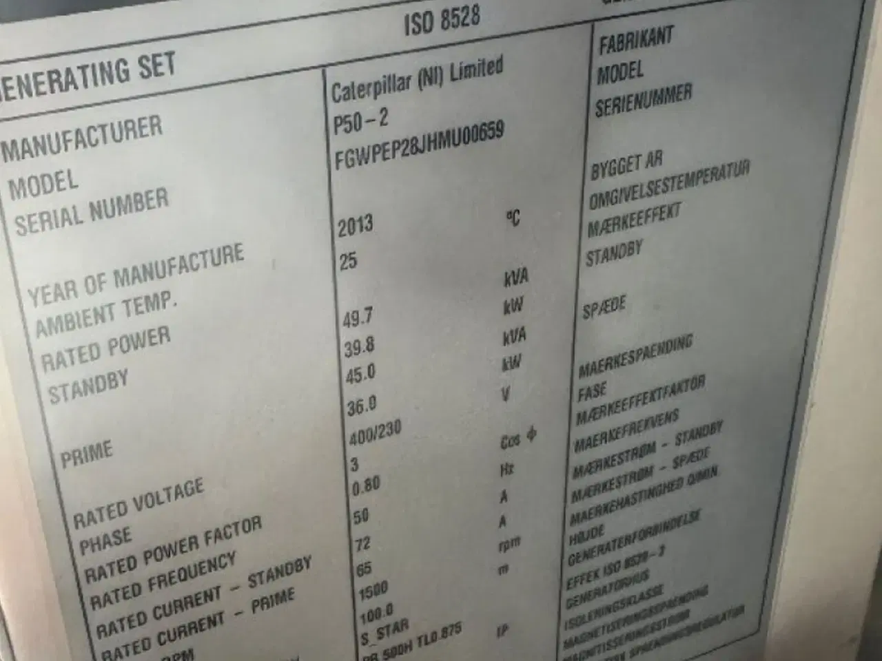 Billede 2 - Generator 50 kwa i kabinet 