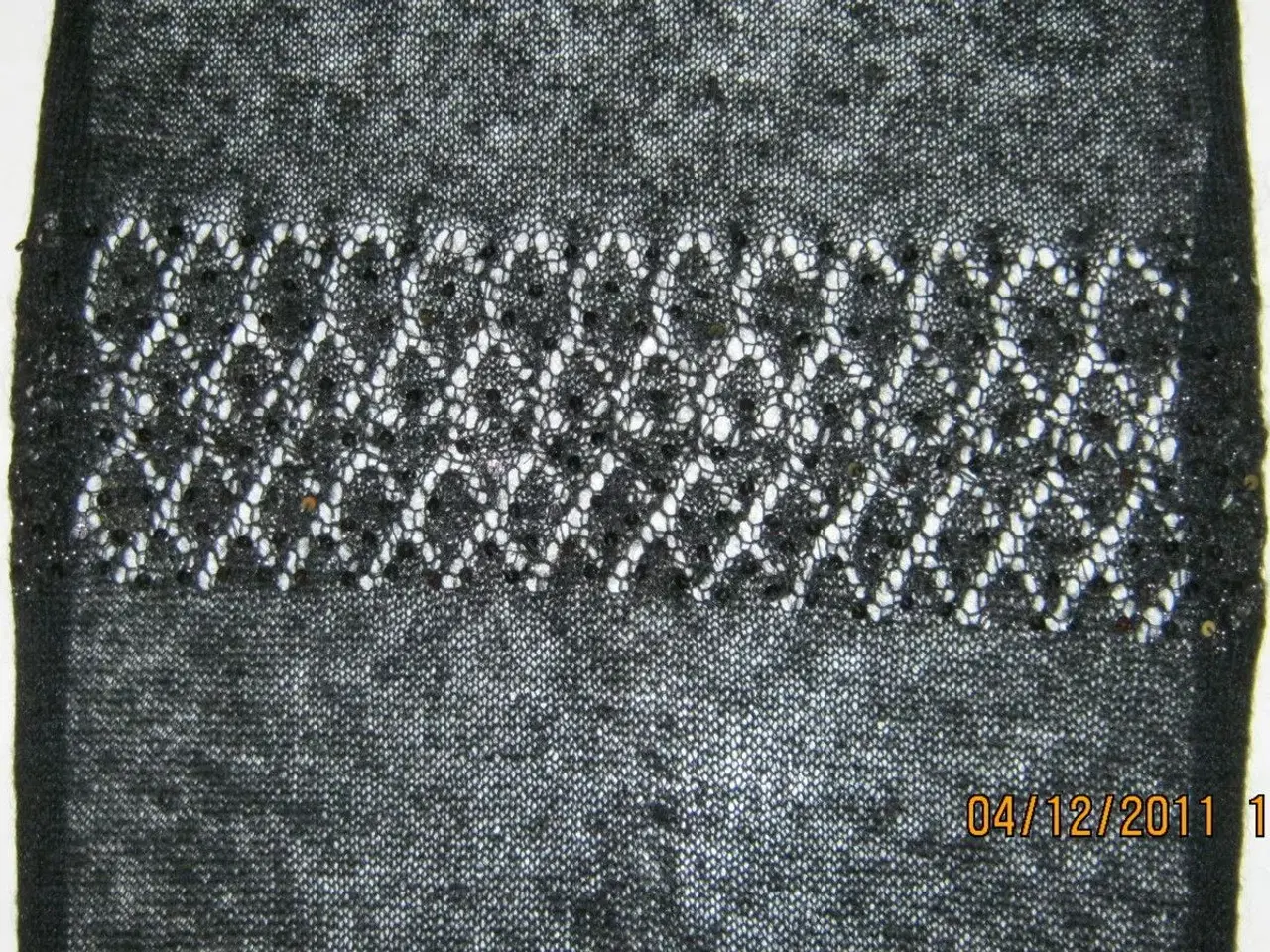 Billede 2 - Mohair tørklæde med pailleter, sort