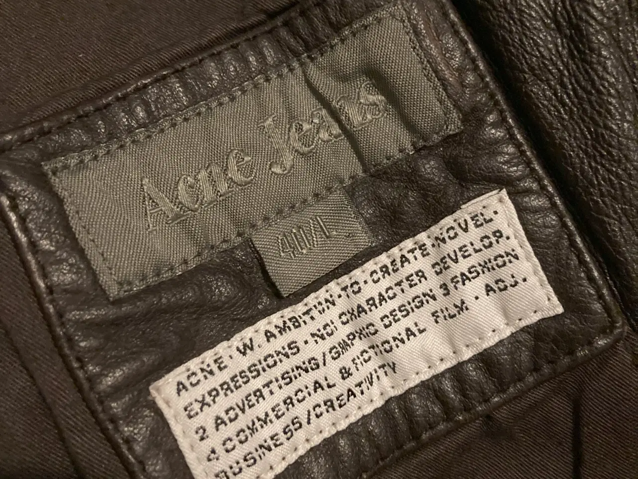 Billede 3 - Acne Jeans læderjakke til kvinder, str. 40