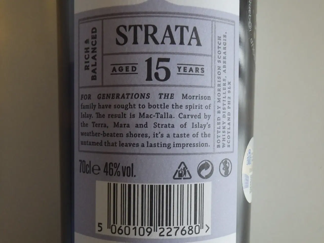 Billede 4 - Mac-Talla Strata 15 år Single Islay Malt Whisky 70