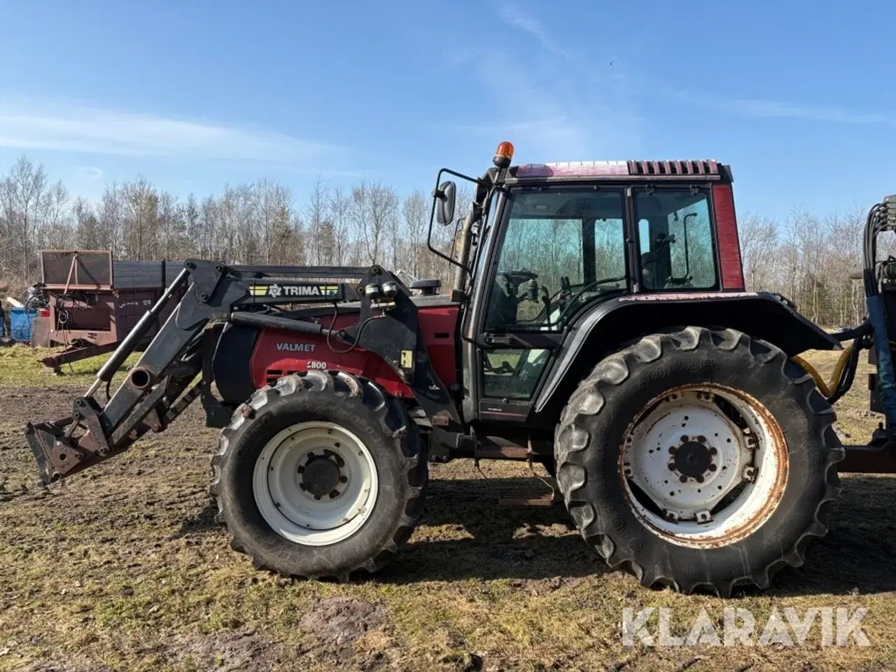 Billede 2 - Traktor Valmet 6800 med frontlæsser & skovvogn & kranarm