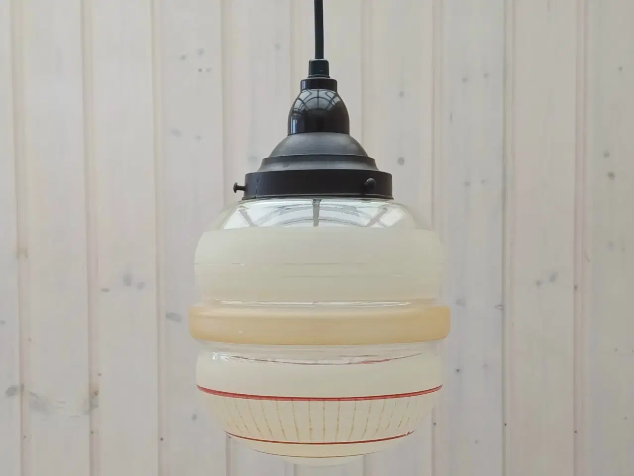 Billede 5 - Vintage/Retro loftlampe med glasskærm og bakelit