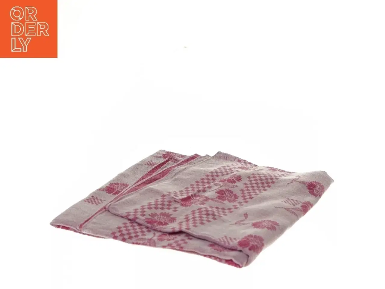 Billede 2 - Rosa tekstil med blomsterdesign (str. 90x95 cm)