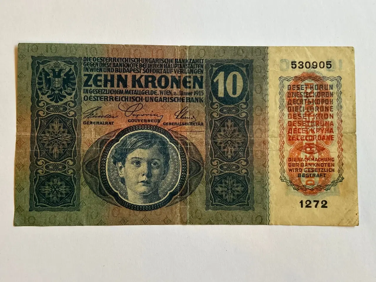 Billede 2 - 10 Kronen Austria Hungary 1915