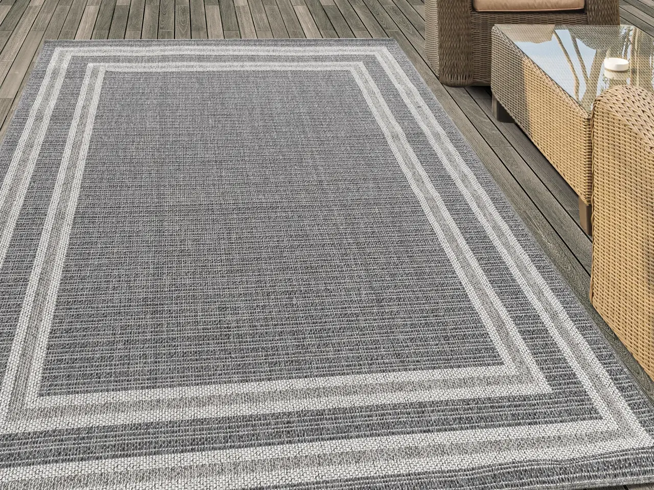 Billede 2 - Aruba Udendørs tæppe Ramme - Grå - 140x200