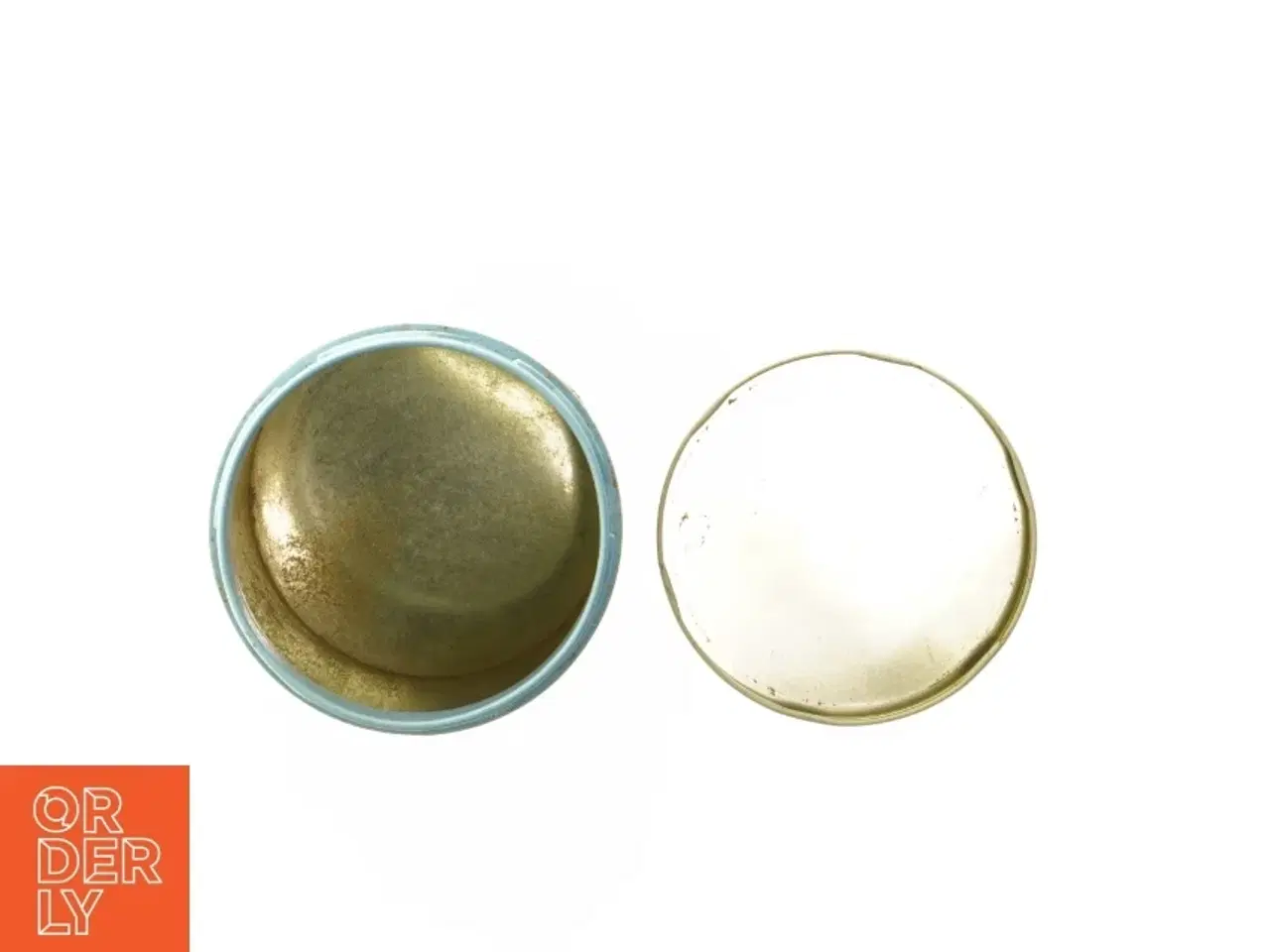 Billede 4 - Malet rund metalbeholder med låg fra Irma (str. Ø. 11,5 cm. længde, 15 cm)