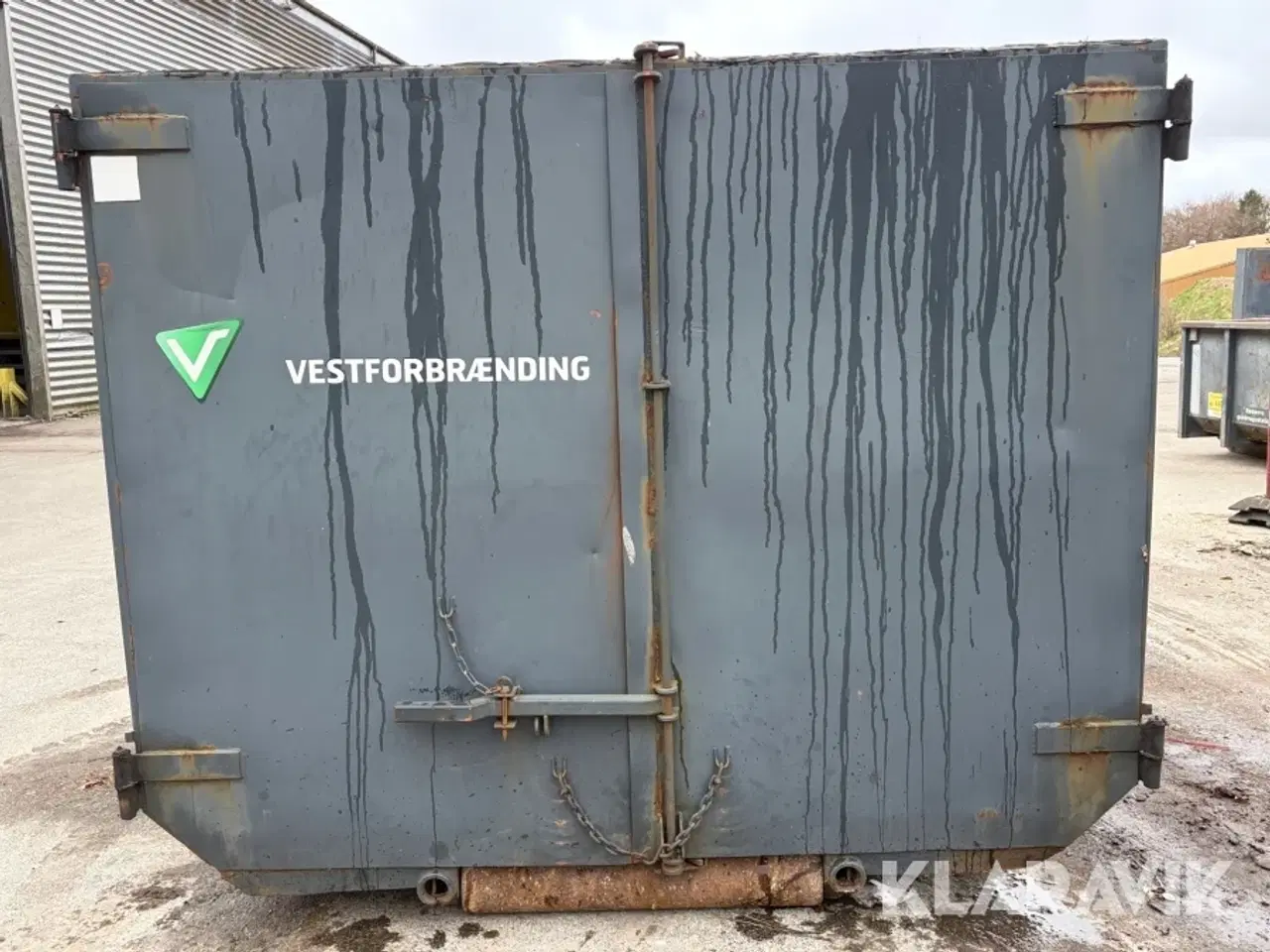 Billede 6 - Lukket stålcontainer med sidehængte låger og løftebeslag