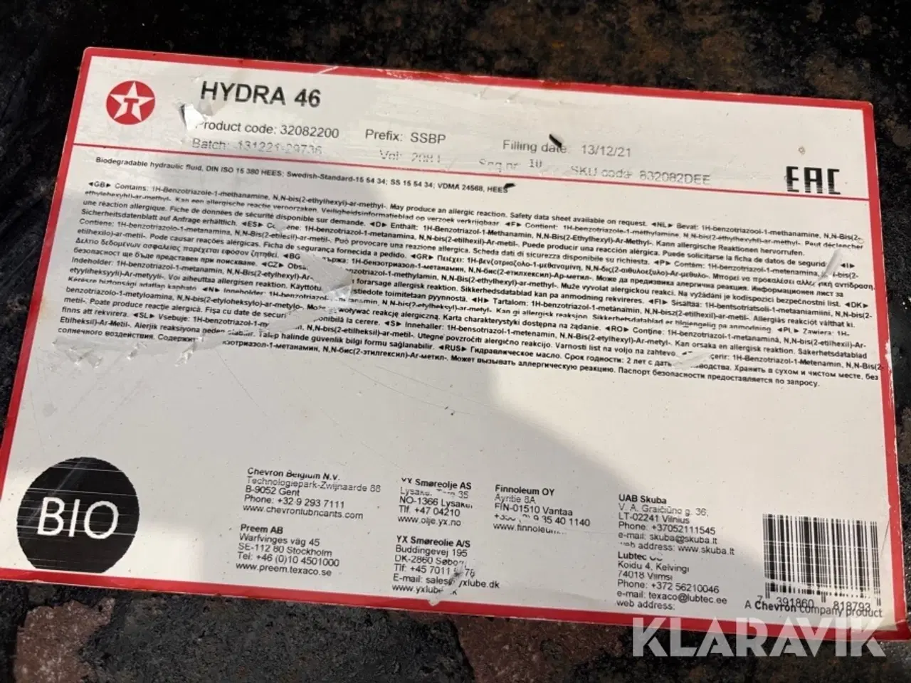 Billede 6 - Hydraulikolie Texaco Hydra 46 - 3 styk