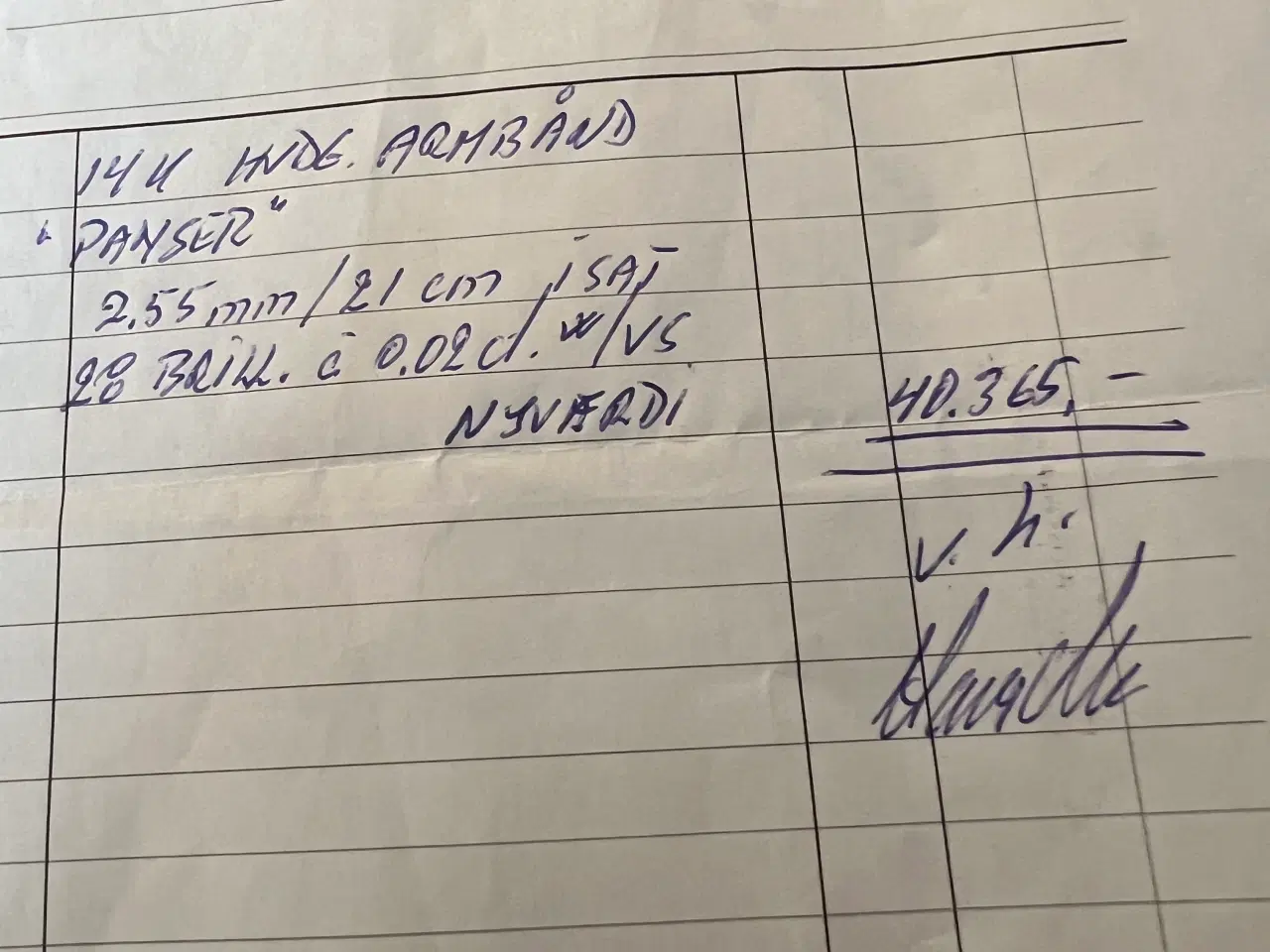 Billede 3 - 14K Hvidguld “Panser” Armbånd med 28 brillanter