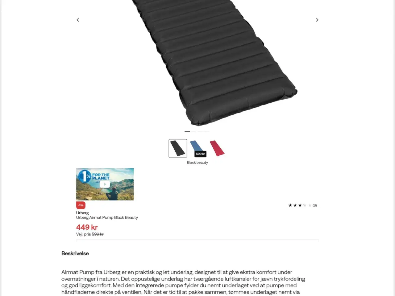 Billede 3 - Luftmadras m. Indbygget pumpe