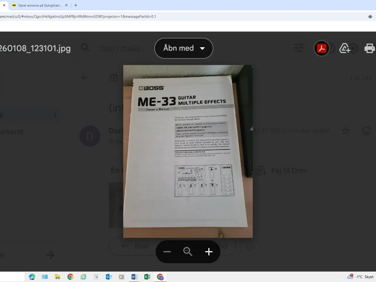 Billede 2 - Boss type ME-33 guitar multiple effects padaler