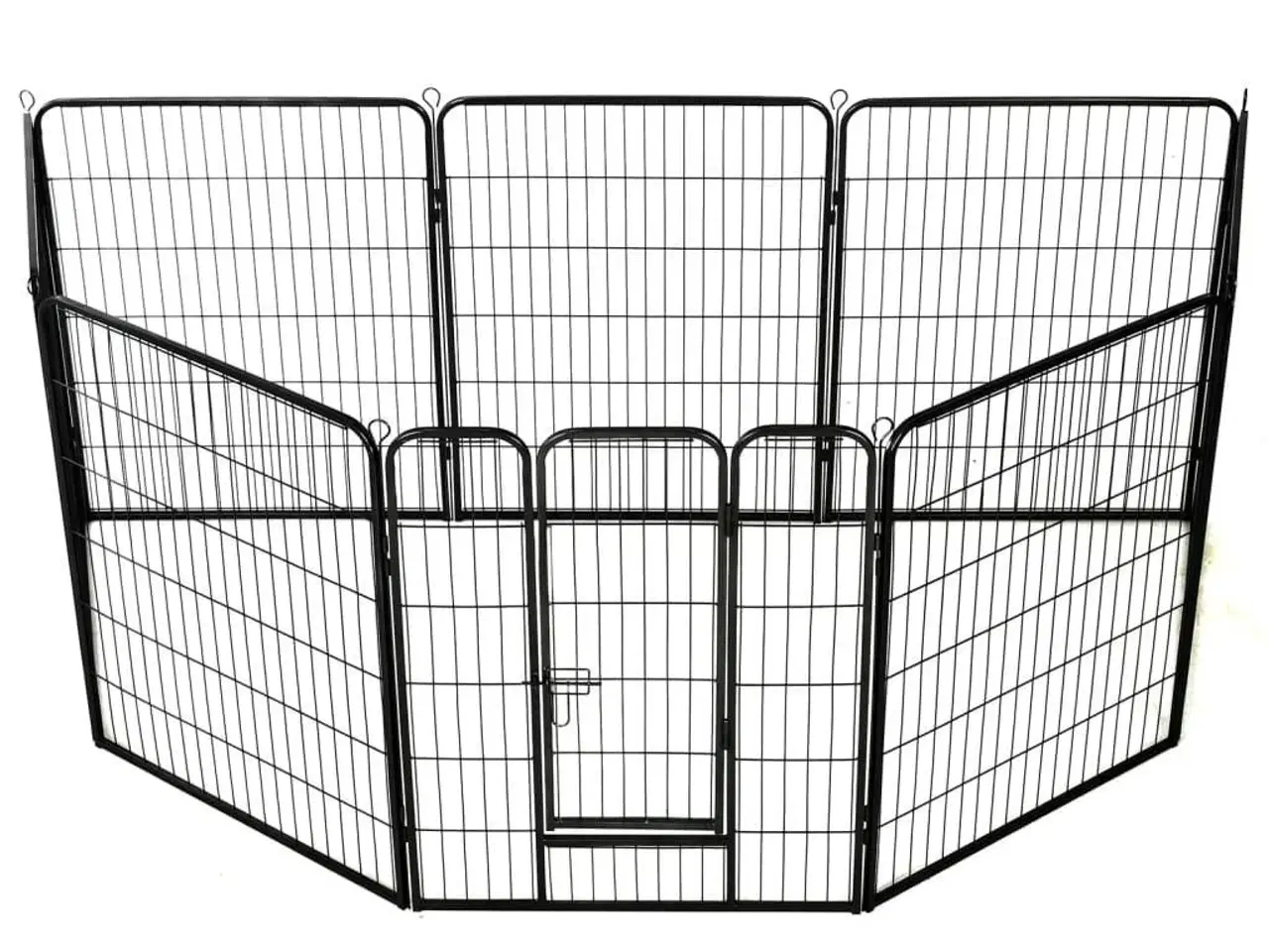 Billede 2 - Løbegård til hunde 8 paneler stål 80 x 100 sort