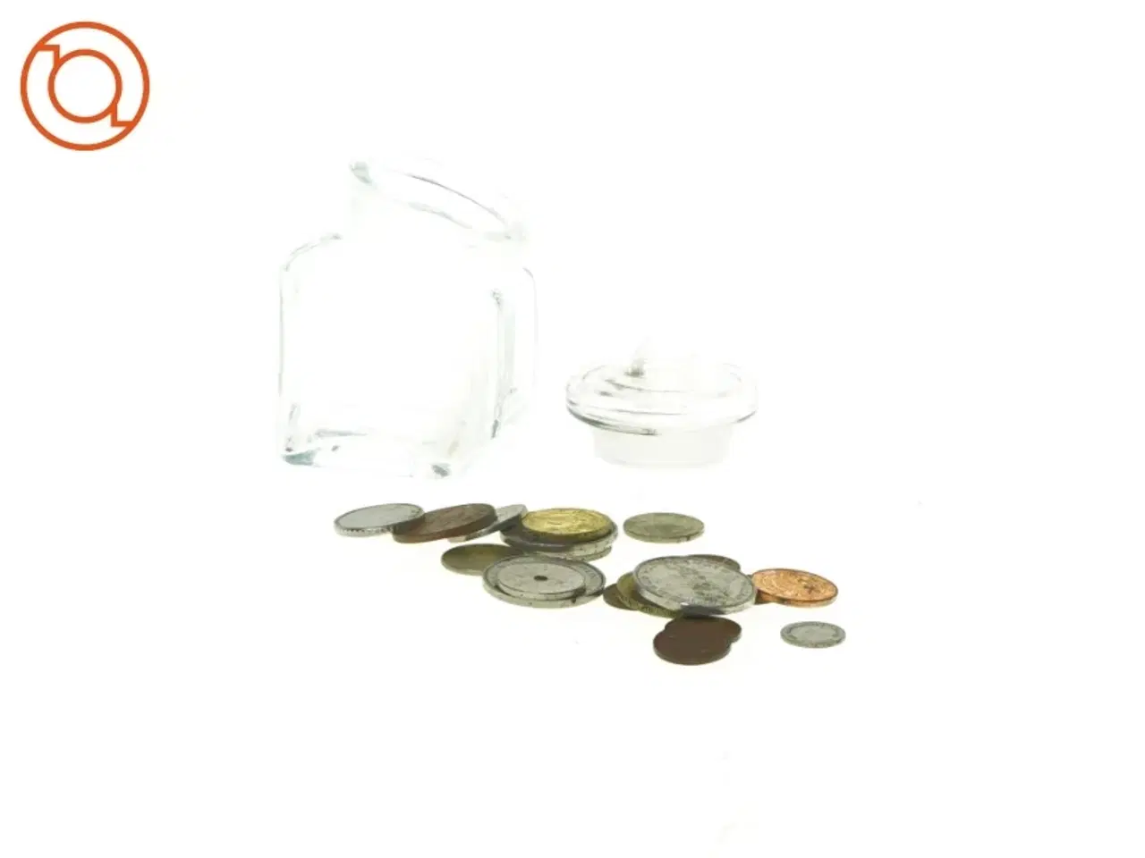 Billede 4 - Glasbeholder med mønter (str. 10 x 6 cm)