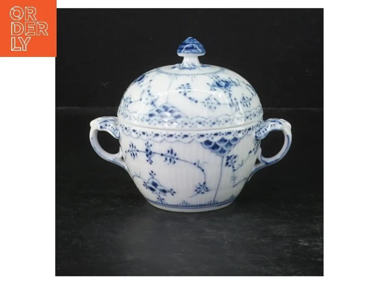 Billede 1 - Blå og hvid porcelænssukkerskål fra Royal Copenhagen (str. Ø 9 cm)