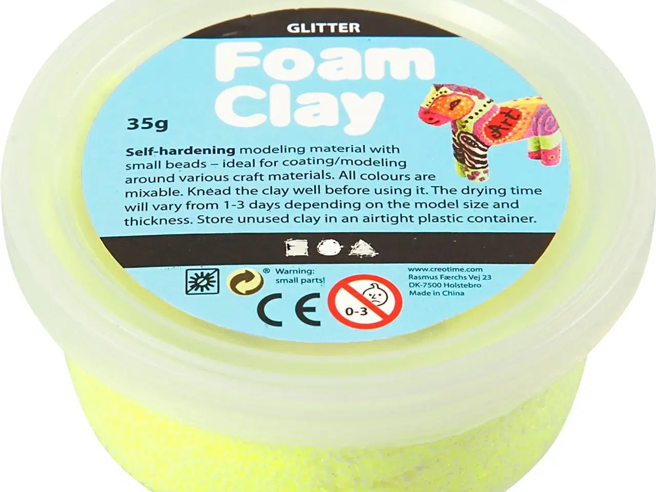 Billede 1 - Foam Clay®, glitter, gul, 35g/ 1 ds.