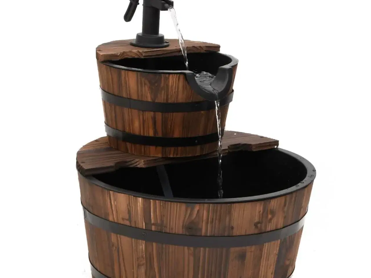 Billede 3 - Fontæne med pumpe 44,5x44,5x58 cm massivt fyrretræ