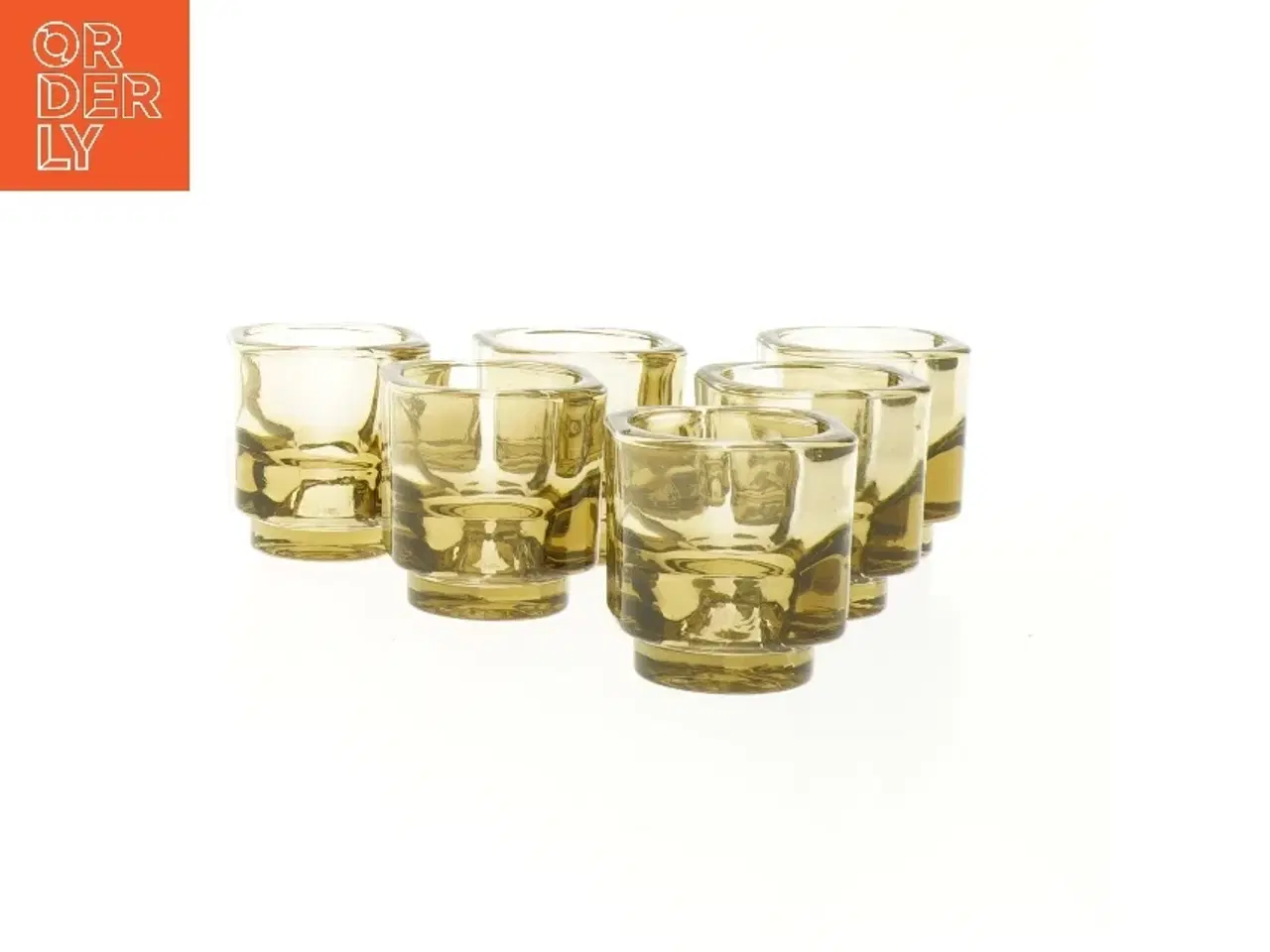 Billede 1 - Sæt med 6 glaslysestager (str. 6 stk 5,5x5 cm)