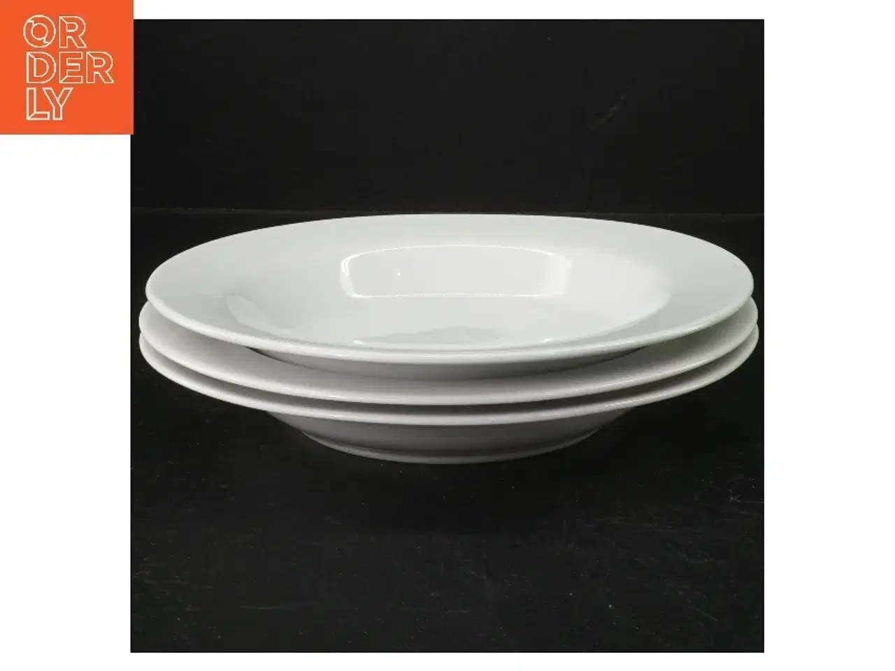 Billede 1 - Hvide porcelænstallerkener (str. 22 cm)