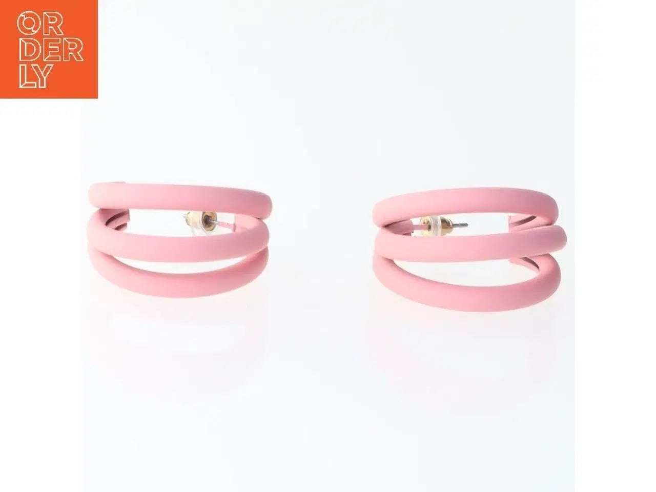 Billede 2 - Rosa øreringe (str. 3,5 cm)