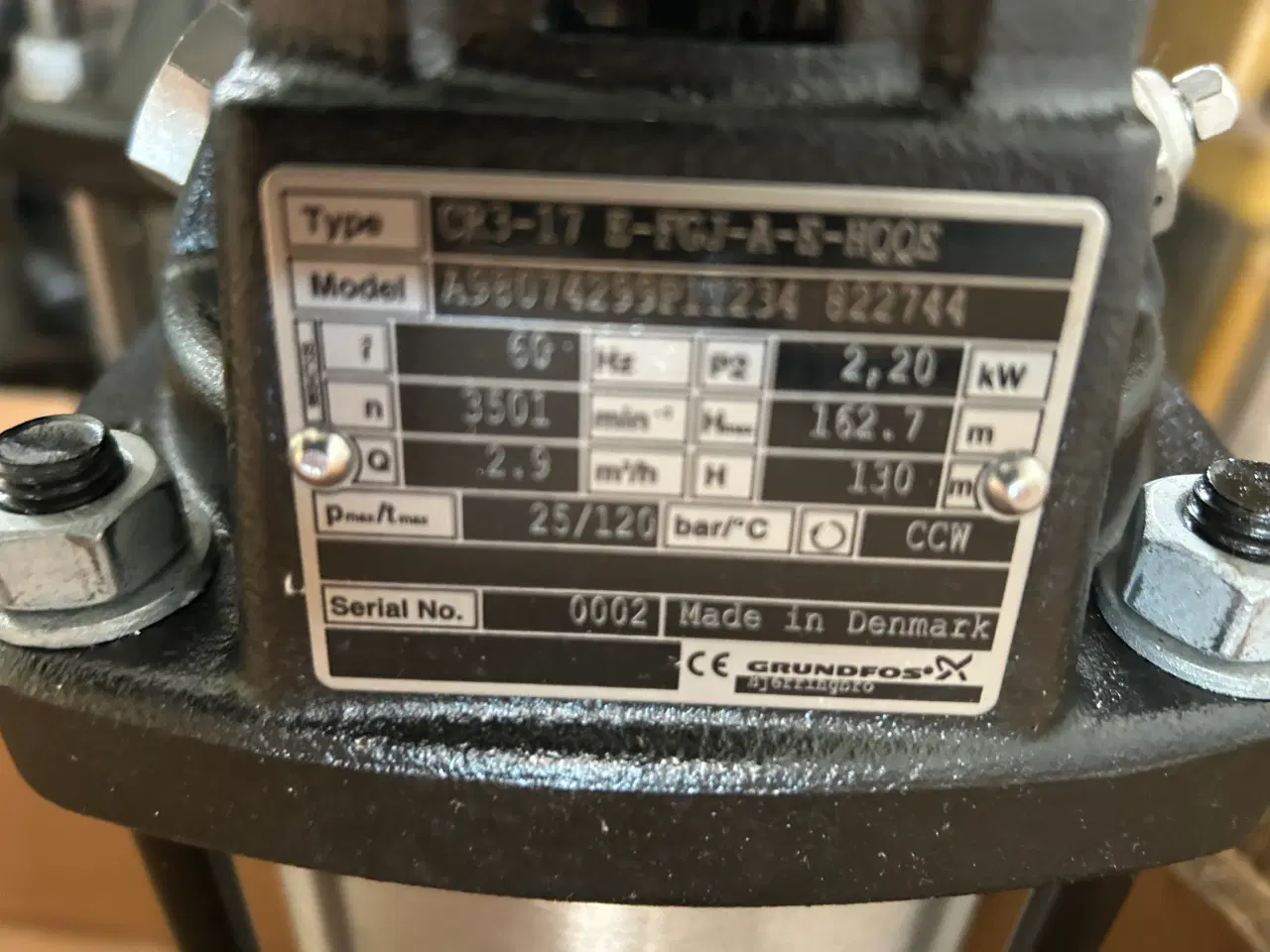 Billede 3 - Grundfos centrifugalpumpe CR3-17
