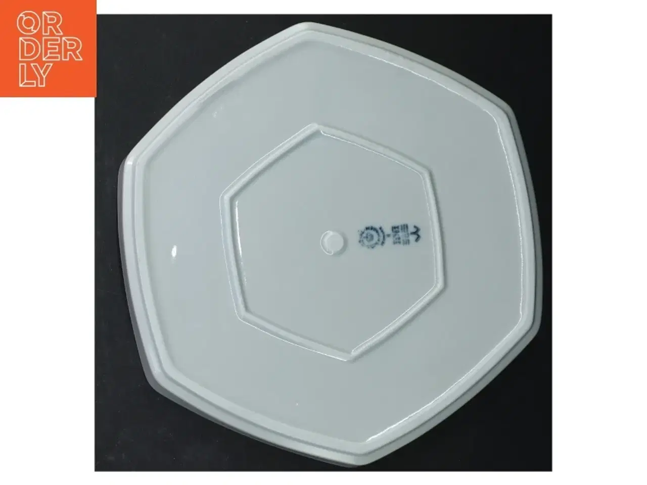Billede 2 - Porcelænsskål med dekoration, sekskantet fra Royal Copenhagen (str. 21 cm)