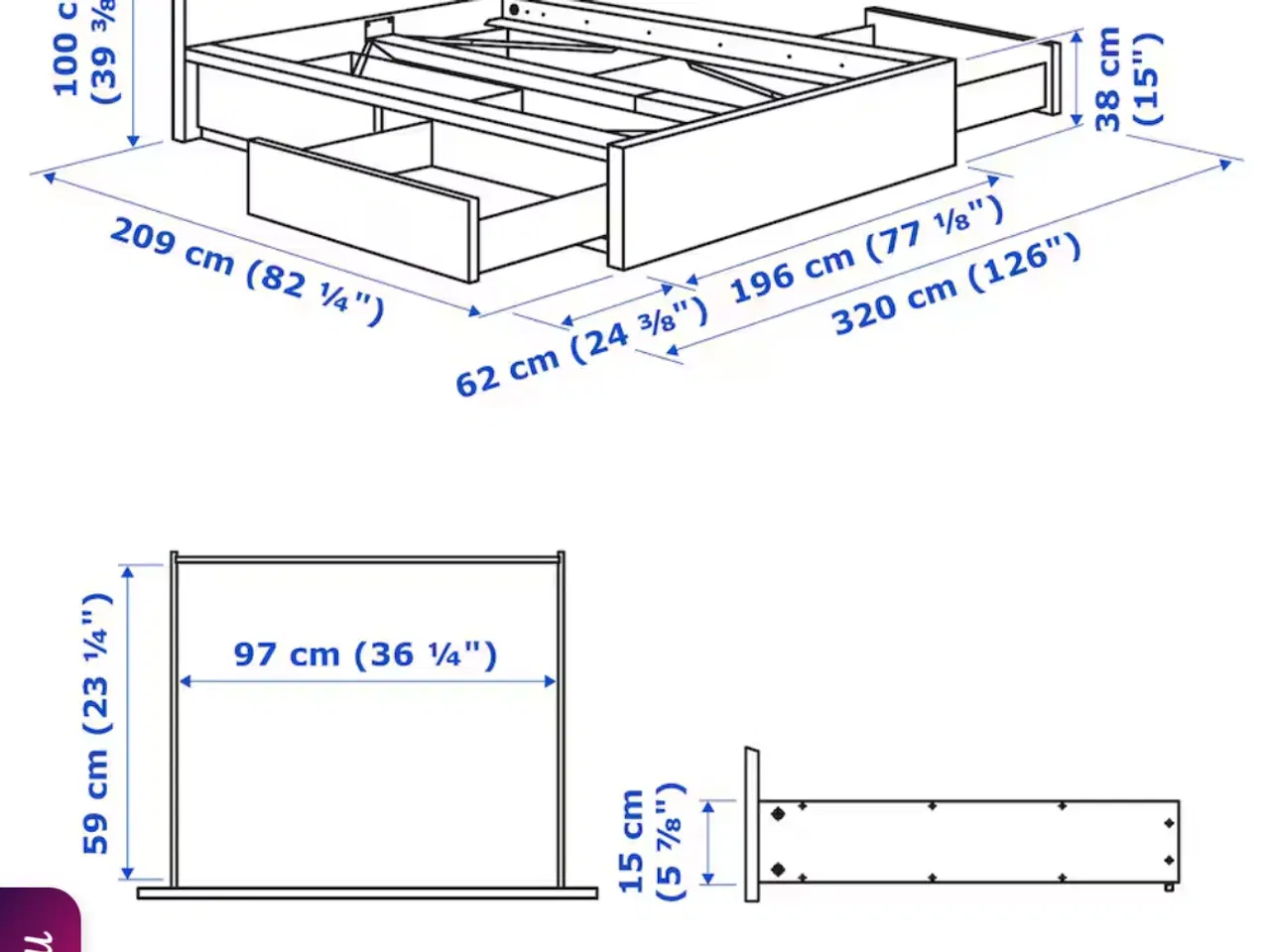 Billede 1 - Ikea seng 