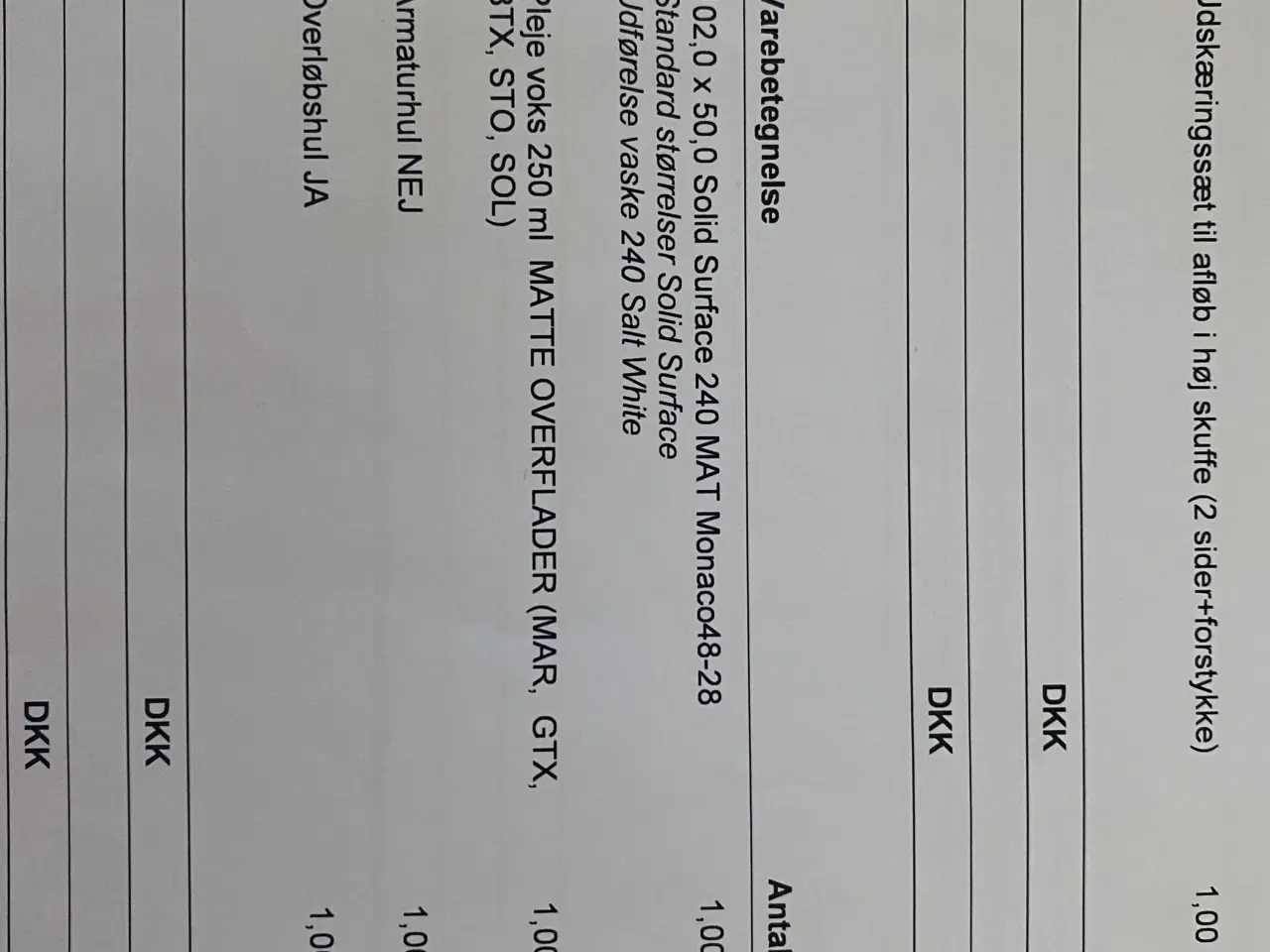 Billede 3 - Helstøbt håndvask/bordplade i Salt White.