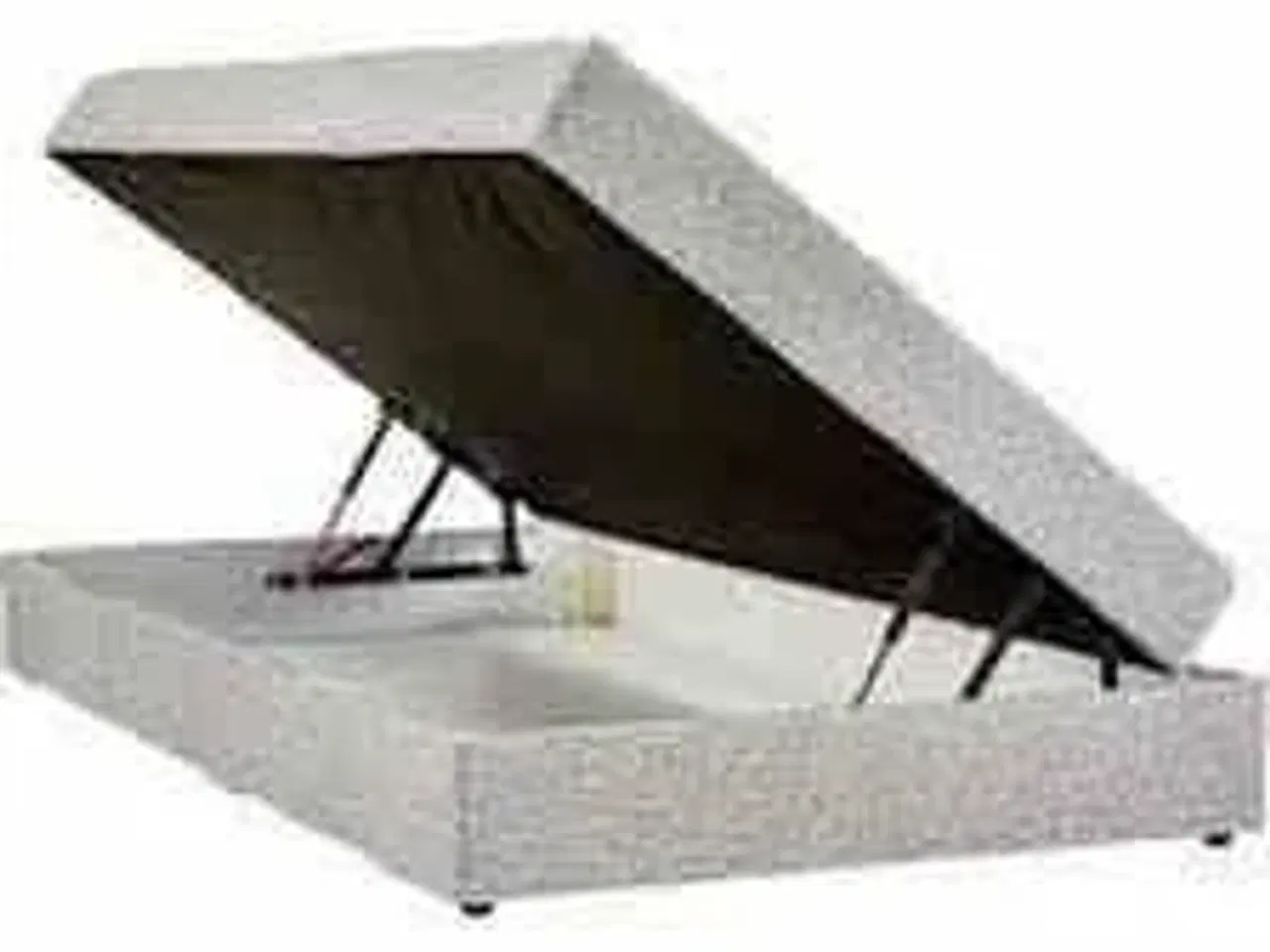 Billede 2 - Nordisk fjer B90 seng med opbevaring 120x200 cm Lysegrå