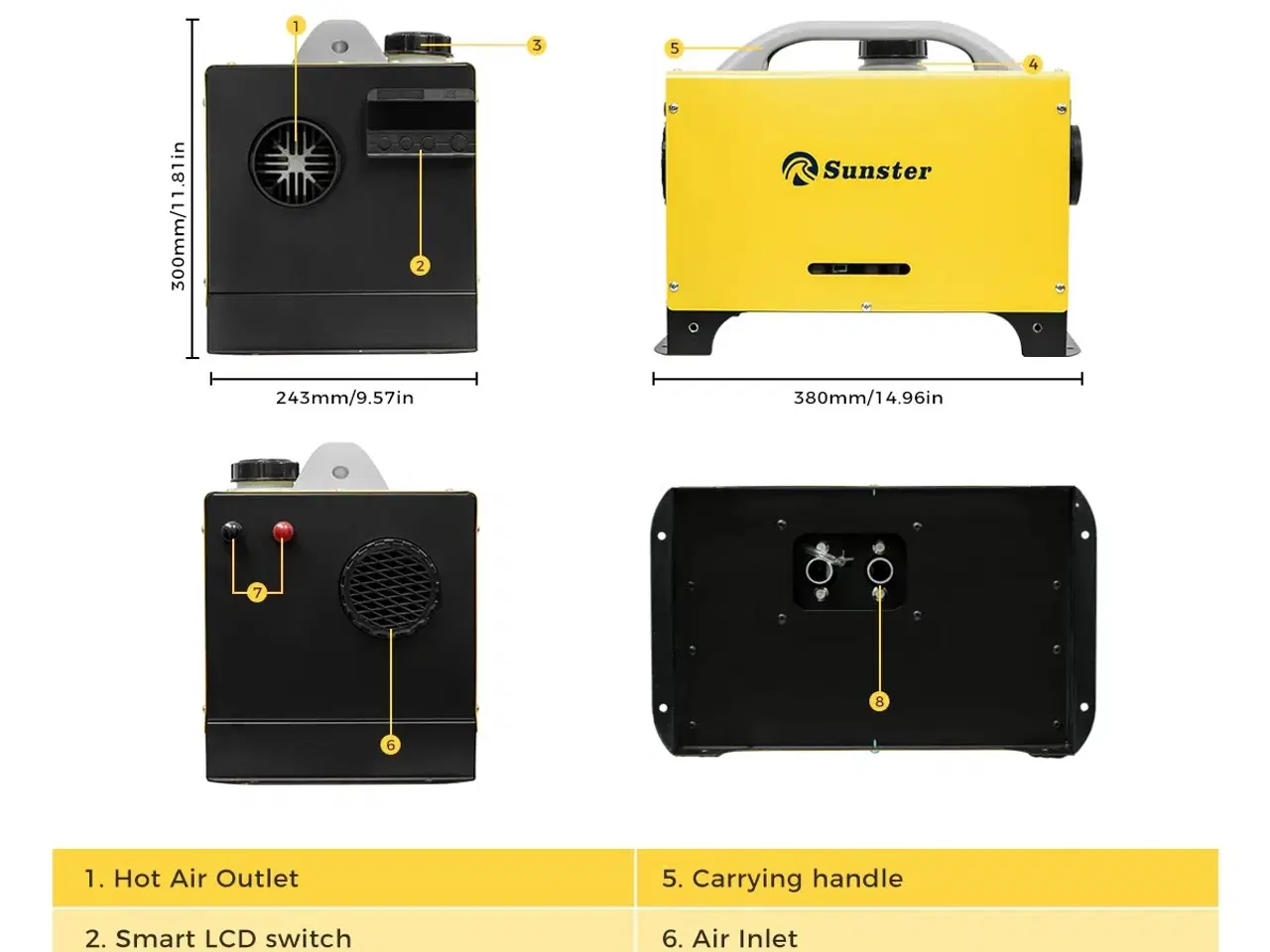 Billede 3 - Sunster HTB1 8kW Toolbox Dieselfyr 12V / 230V