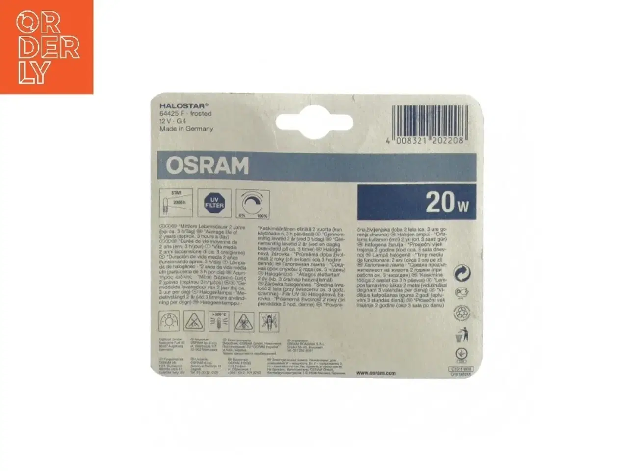 Billede 2 - Halogen pære (2 stk) fra Osram (str. 20W)