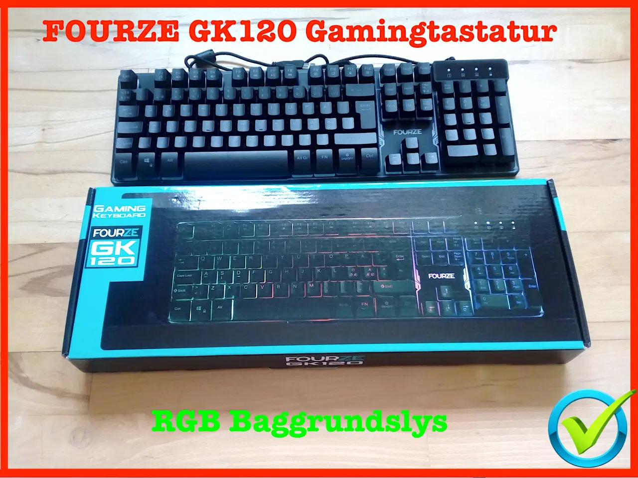 Billede 1 - Fourze gaming tastatur GK120 RGB baggrundslys