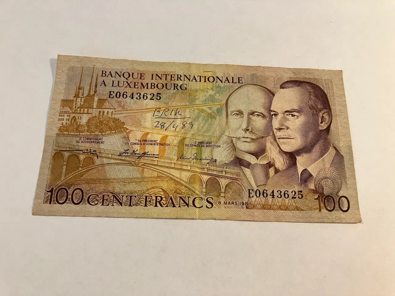 Billede 1 - 100 Cent Francs Luxembourg 1981 - Kuglepen