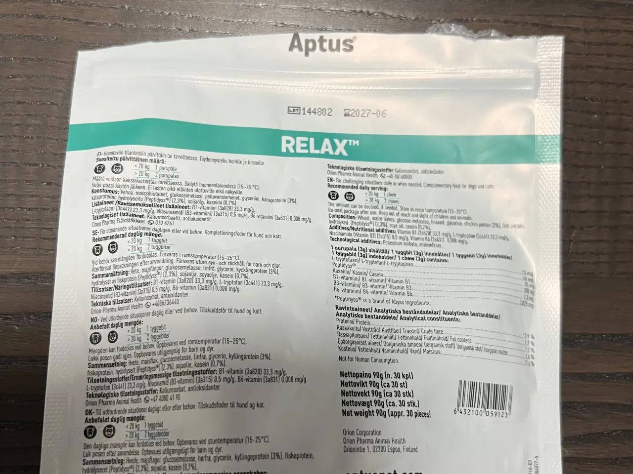 Billede 2 - Aptus Relax kosttilskud til kat, kyllingesmag