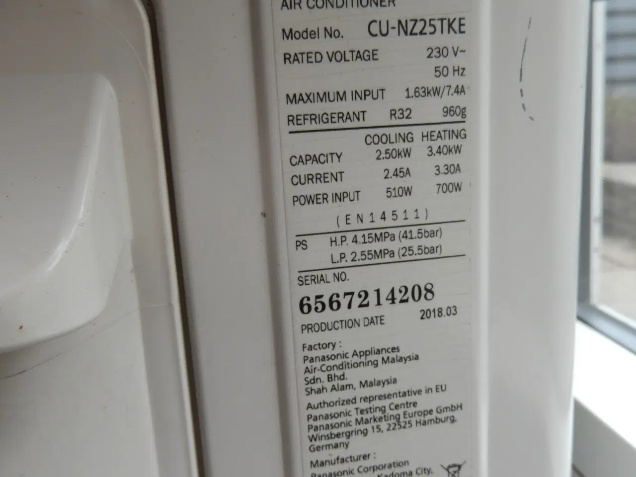 Billede 3 - Panasonic Varmepumpe CU-NC 25 TKE