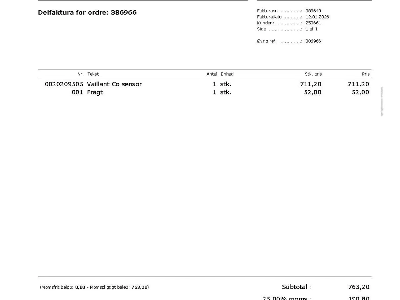 Billede 1 - Vaillant Co2 føler