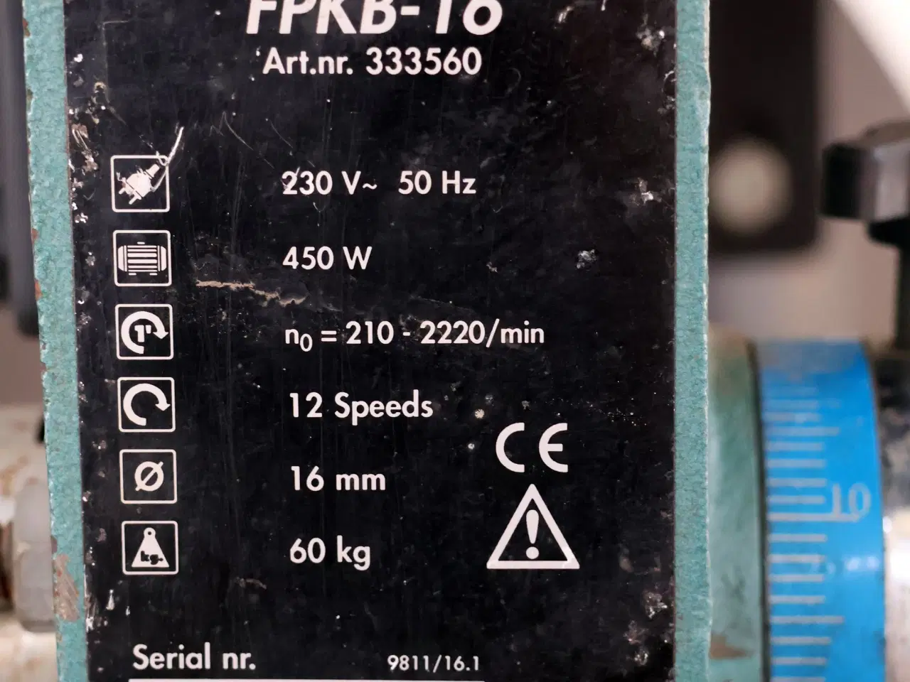 Billede 4 -  Ferm søjleboremaskine model FPKB-16. 16mm