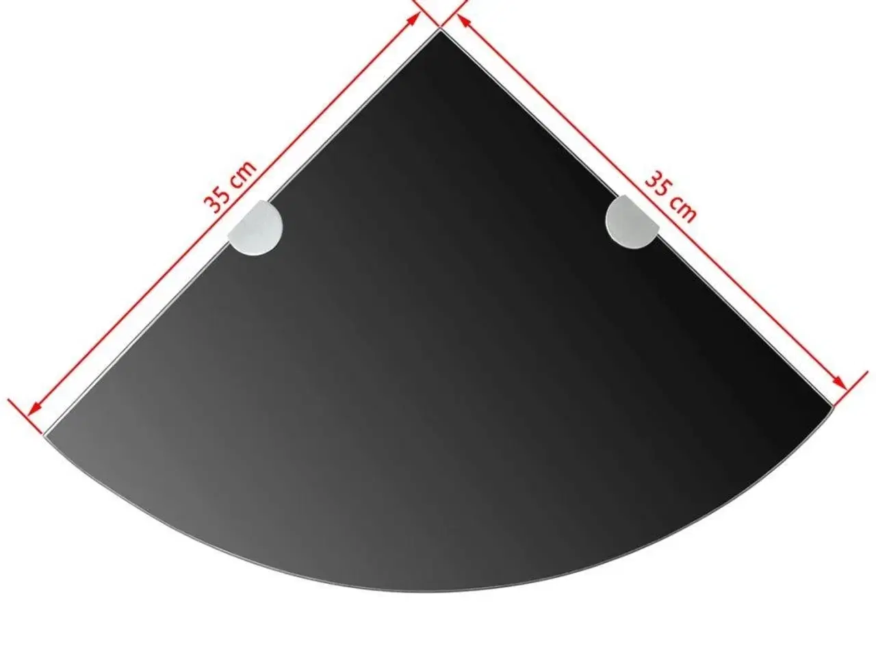Billede 6 - Hjørnehylde med krombeslag sort glas 35 x 35 cm